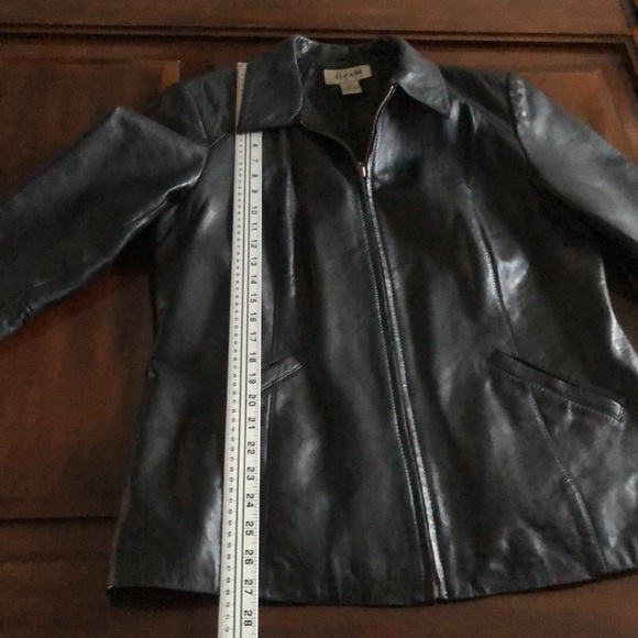 Womens size Large black Alfani Genuine Leather Luxury Jacket WPL 8046 - Picture 6 of 14